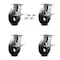 Service Caster 8 Inch Rubber on Steel Caster Set with Roller Bearings and Brakes/Swivel Locks SCC-35S820-RSR-SLB-BSL-4 - alternate 1